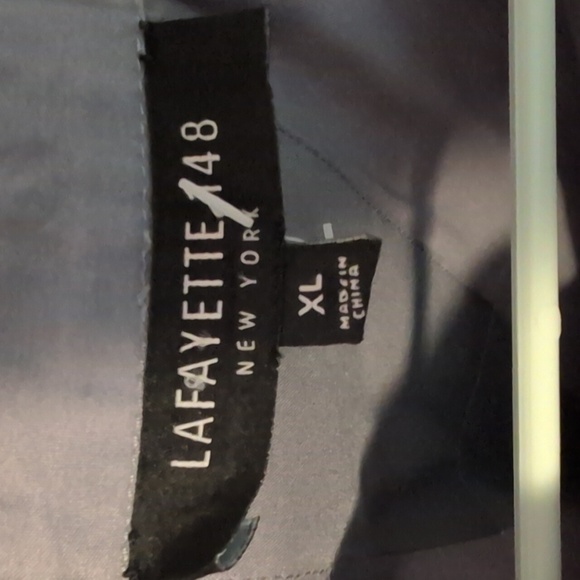 Lafayette 148 Women's Boyfriend Style Gray Button Down Size XL - Picture 2 of 8